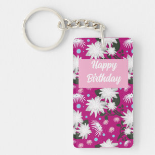 Custom and personalised Happy Birthday greetings Key Ring