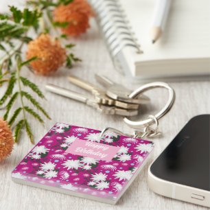 Custom and personalised Happy Birthday greetings Key Ring