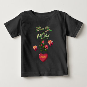 Custom and Personalised Mother's Day Floral gift Baby T-Shirt