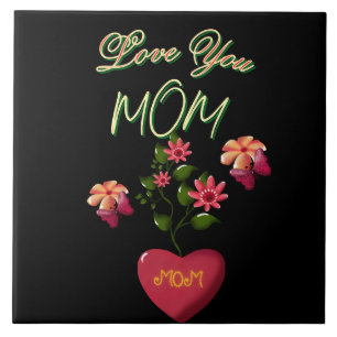 Custom and Personalised Mother's Day Floral gift Ceramic Tile