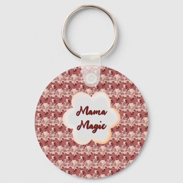 Custom and personalised mother's day floral gift key ring (Front)