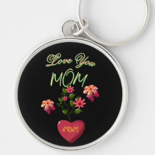 Custom and Personalised Mother's Day Floral gift Key Ring