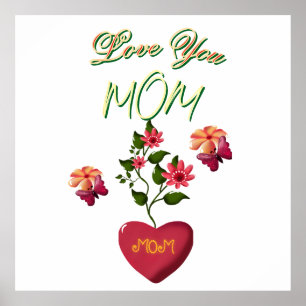 Custom and Personalised Mother's Day Floral gift Poster