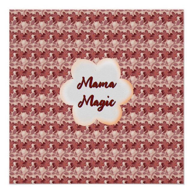 Custom and personalised mother's day floral gift poster (Front)