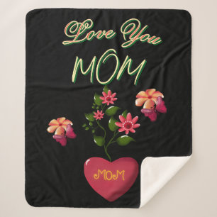 Custom and Personalised Mother's Day Floral gift Sherpa Blanket