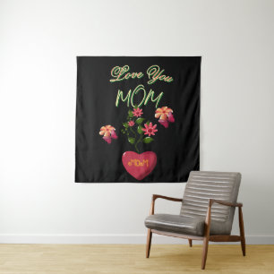 Custom and Personalised Mother's Day Floral gift Tapestry
