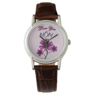 Custom and personalised mother's day floral gift watch