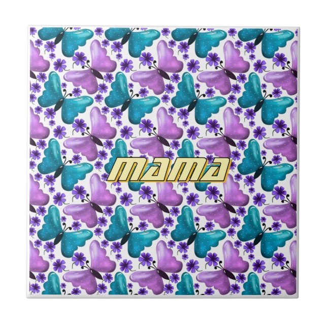Custom and personalised mother's day gift  ceramic tile (Front)