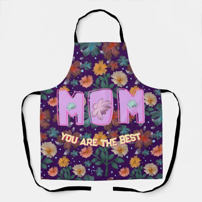 Custom and personalised mother's day gift  lumbar apron (Front)