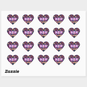 Custom and personalised mother's day gift lumbar heart sticker