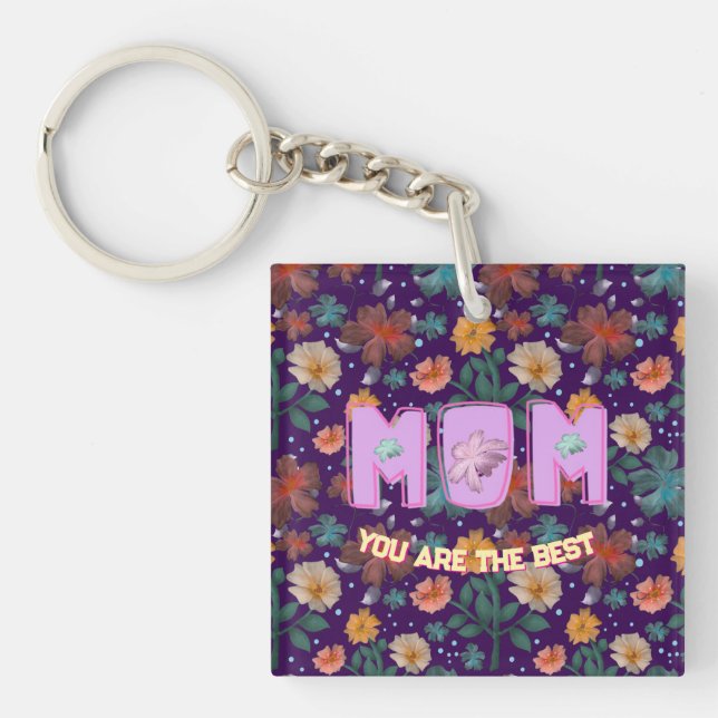 Custom and personalised mother's day gift  lumbar key ring (Front)