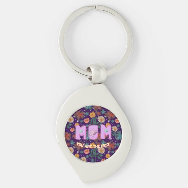 Custom and personalised mother's day gift  lumbar key ring (Front)