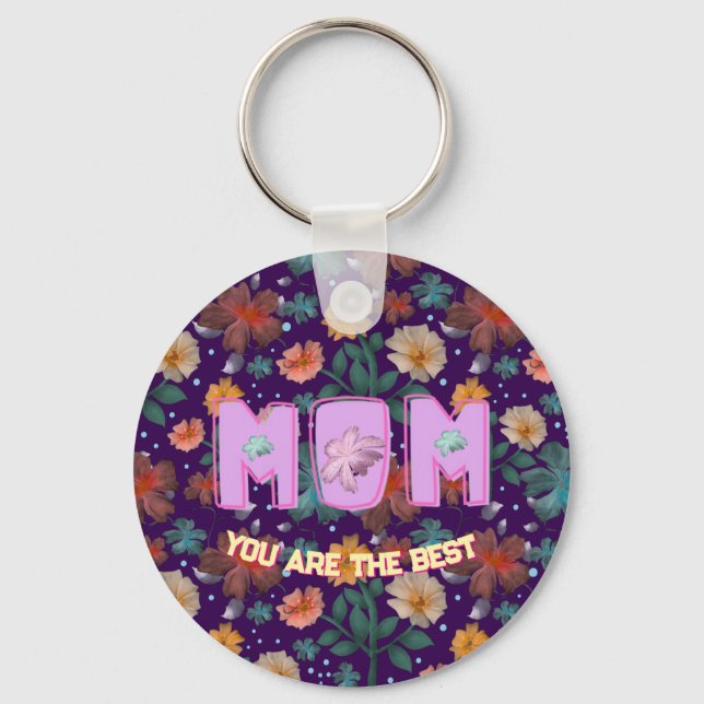 Custom and personalised mother's day gift  lumbar key ring (Front)