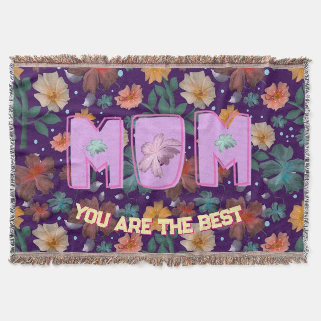 Custom and personalised mother's day gift  lumbar throw blanket (Front)