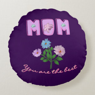 Custom and personalised mother's day gift round cushion