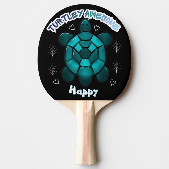 Custom and personalised turtle lover gift  ping pong paddle (Front)