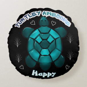 Custom and personalised turtle lover gift round cushion