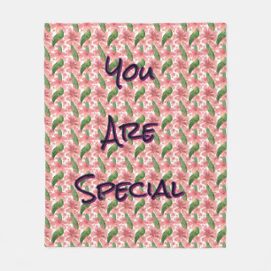 Custom and personalised watercolor floral fleece blanket