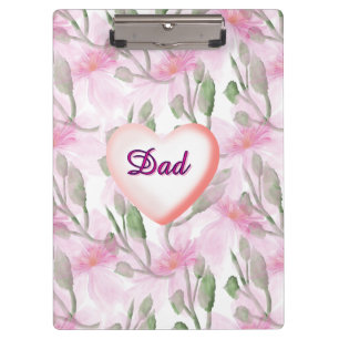 Custom and Personalised watercolor floral gift Clipboard