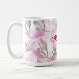Custom and Personalised watercolor floral gift Coffee Mug