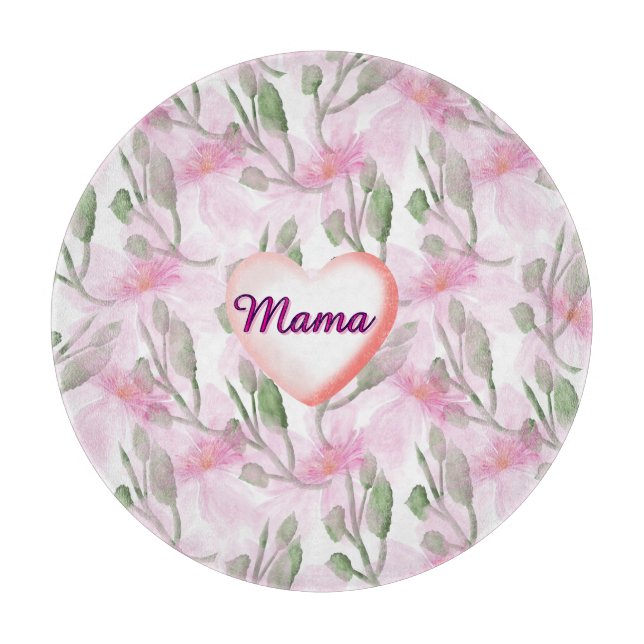 Custom and Personalised  watercolor floral gift  Cutting Board (Front)