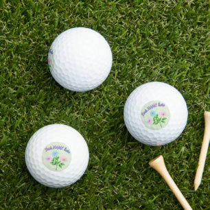Custom and personalised watercolor floral gift  golf balls