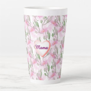 Custom and Personalised watercolor floral gift Latte Mug