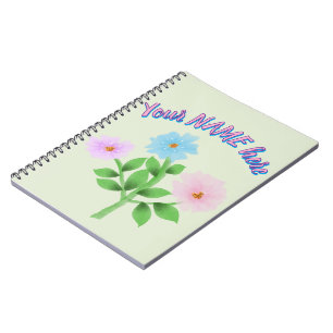 Custom and personalised watercolor floral gift notebook
