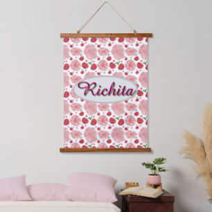 Custom and Personalised watercolor floral  Hanging Tapestry