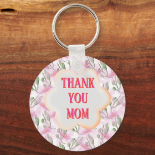 Custom and Personalised watercolor floral pattern Key Ring