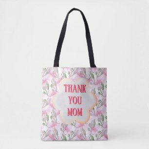 Custom and Personalised watercolor floral pattern Tote Bag