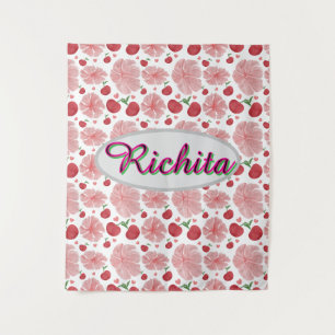 Custom and Personalised watercolor floral  Tapestry
