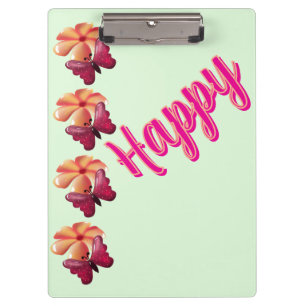 Custom and personalized Butterfly and Flower  Clipboard