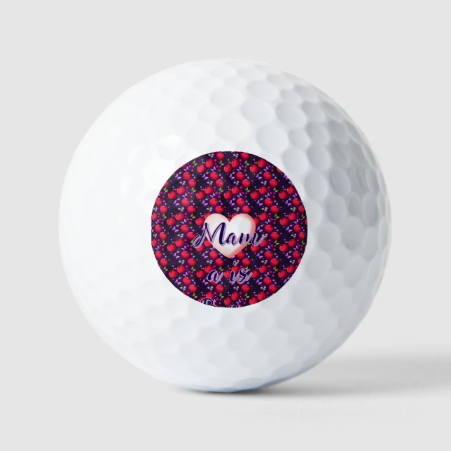 Custom and personalized Cute Cherry Butterfly  Golf Balls (Front)