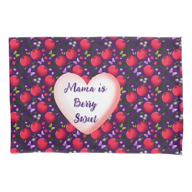Custom and personalized Cute Cherry Butterfly  Pillowcase (Front)