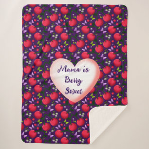 Custom and personalized Cute Cherry Butterfly  Sherpa Blanket