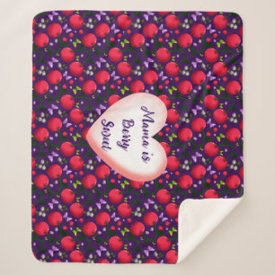 Custom and personalized Cute Cherry Butterfly  Sherpa Blanket