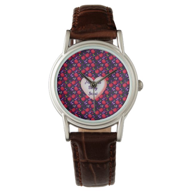 Custom and personalized Cute Cherry Butterfly  Watch (Front)