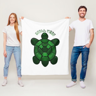 Custom and personalized Cute Turtle  Fleece Blanket
