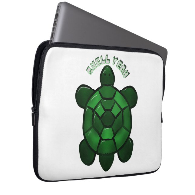 Custom and personalized Cute Turtle  Laptop Sleeve (Front Right)