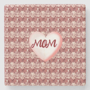 Custom and personalized floral gift for Mom Stone Coaster
