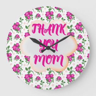 Custom and personalized floral pattern  large clock
