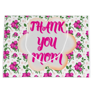 Custom and personalized floral pattern  large gift bag