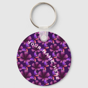 Custom and personalized floral Spiral Notebook Key Ring
