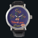 Custom And personalized gift Botanical Pattern  Watch<br><div class="desc">A seamless botanical pattern featuring a cute fruit branch with tiny flowers, designed for a soft and calming nature aesthetic 🌿 Perfect for all-over prints, stationery, home decor, and everyday products. This minimal floral repeat design blends boho style with modern simplicity, making it ideal for nature lovers and aesthetic design...</div>