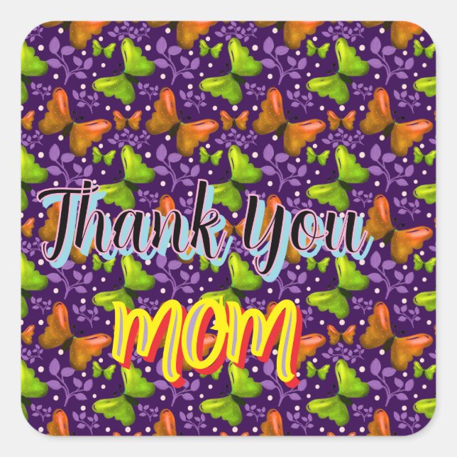 Custom and personalized gift butterfly Pattern   Square Sticker (Front)