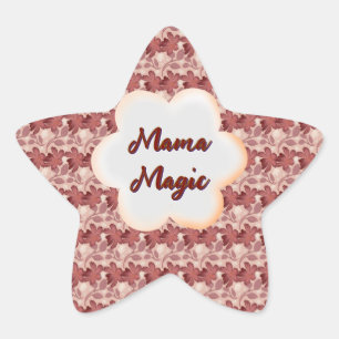 Custom and personalized mother's day floral gift star sticker