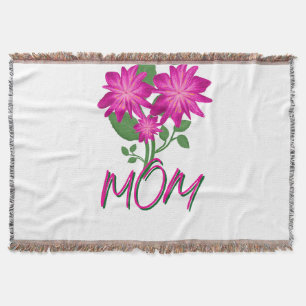 Custom and Personalized Mother's Day Floral gift Throw Blanket