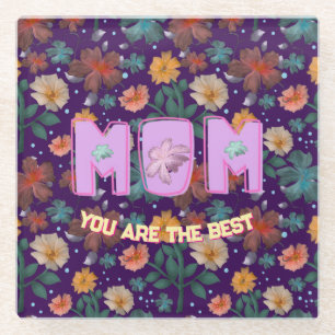 Custom and personalized mother's day gift  lumbar glass coaster