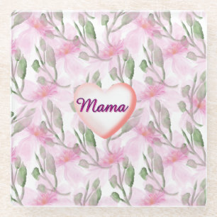 Custom and Personalized  watercolor floral gift  Glass Coaster